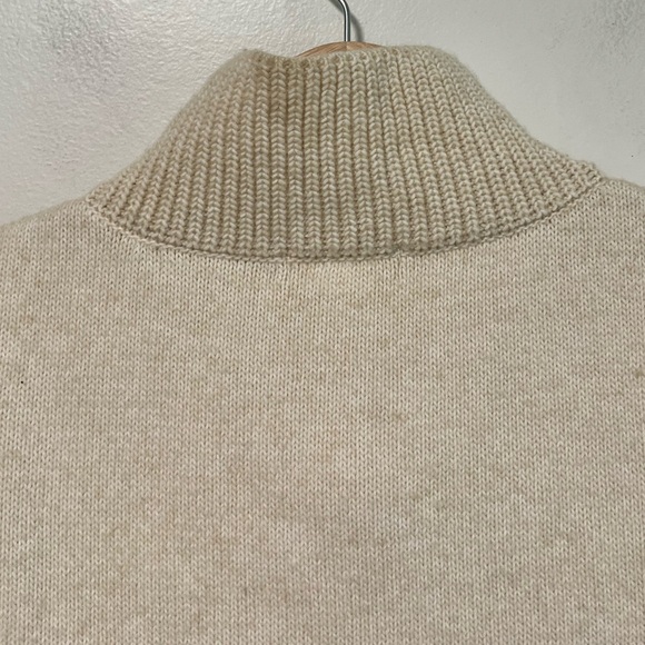 H&M Cream Knit Half-Zip Sweater Vest One Size High Neck Layering Piece - Picture 7 of 14